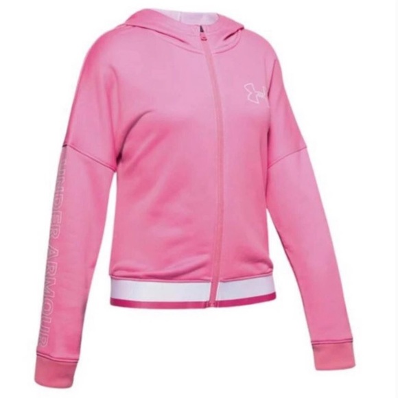 Under Armour Girls' Tech Terry Full Zip Hoodie, size YXL - Picture 1 of 8